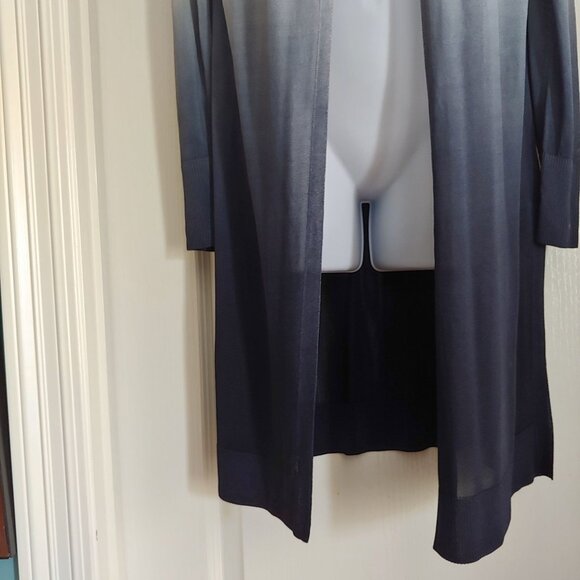 Lafayette 148 Ombré Open Duster Cardigan Chic Boho Gradient Transitional Sweater - Picture 6 of 12